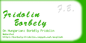 fridolin borbely business card